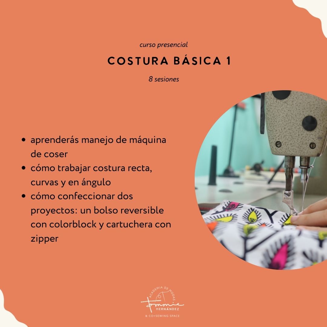 Curso Costura 1: Introducción a la costura (Jueves 6 - 8 pm) Sept. 25 - Nov 13