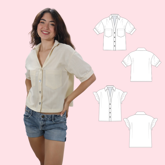 Costura 3: 👚 Cose una camisa de mujer con cuello y botones | Sábados 1pm - 4pm | Ene 25 - Feb 15