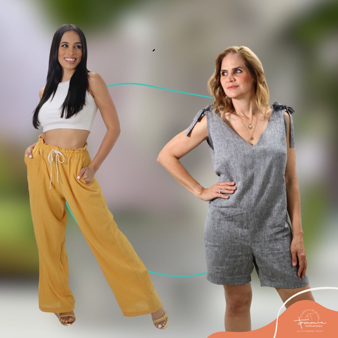 Curso Costura 1.2: Cose un mameluco en lino y un pantalón ajustable | jueves 6 a 9pm | Ene 23 - Febrero 27